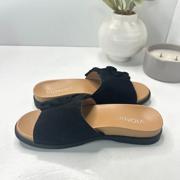 Vionic Palm Roni Suede Slides Sandals Black VS385/15271928 Women’s US 5 NWB - Picture 6 of 10